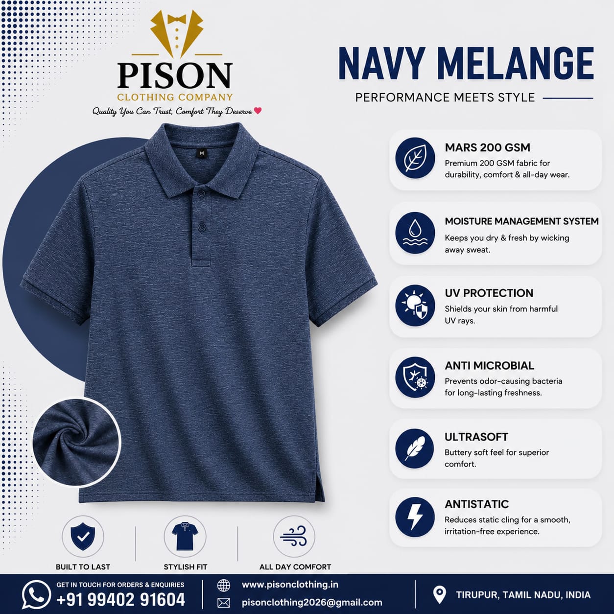 Navy Melange - Big