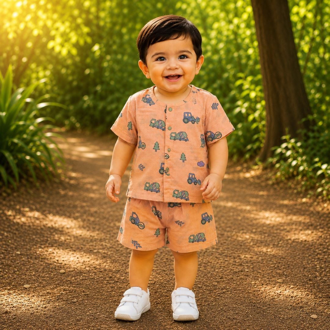 Dyed H/S Co-ord Set Coral