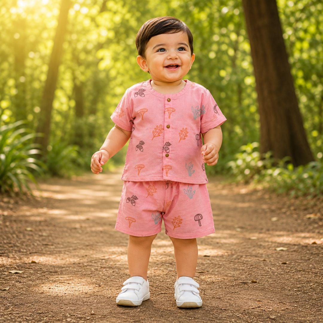 Dyed H/S Co-ord Set Pink