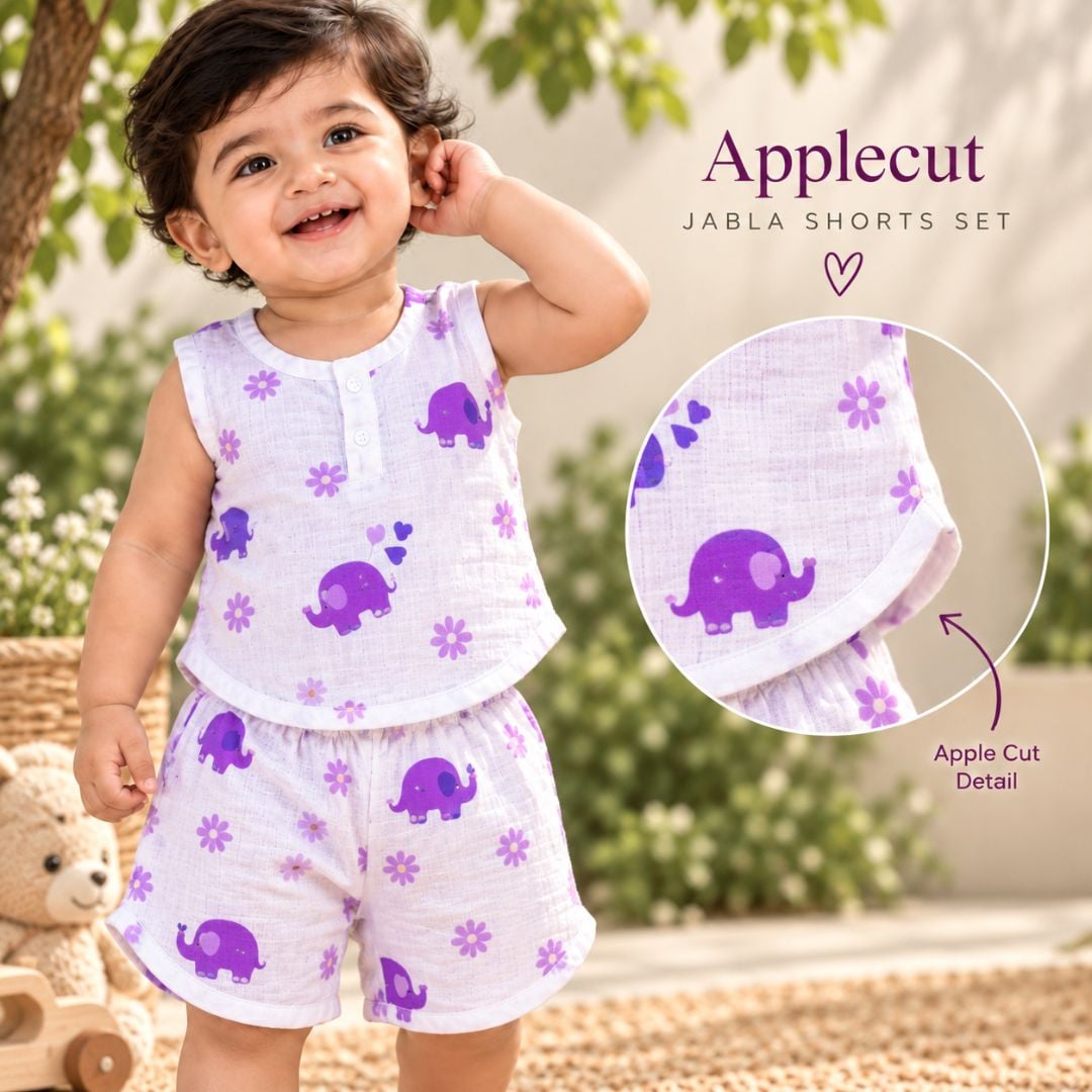 Apple Cut Jabla Shorts Set Elephant