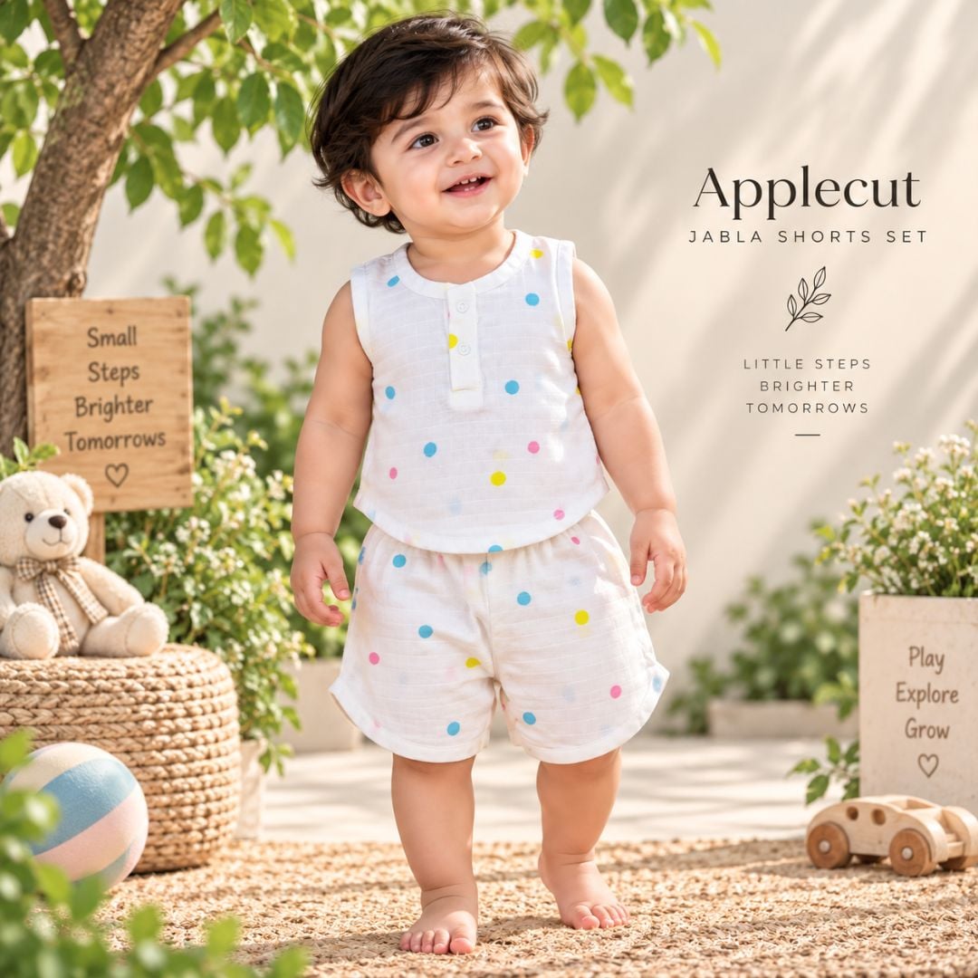 Apple Cut Jabla Shorts Set Dots