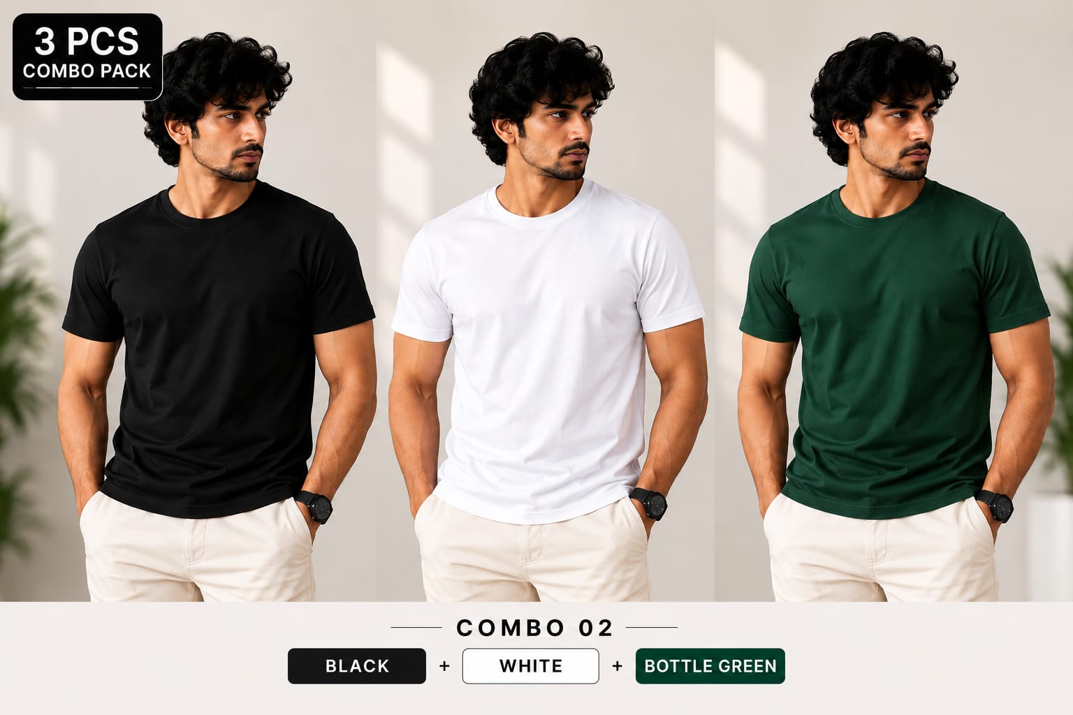 CTN TEE - 180gsm -  ( Pack of 3 ) Combo 02 view 1