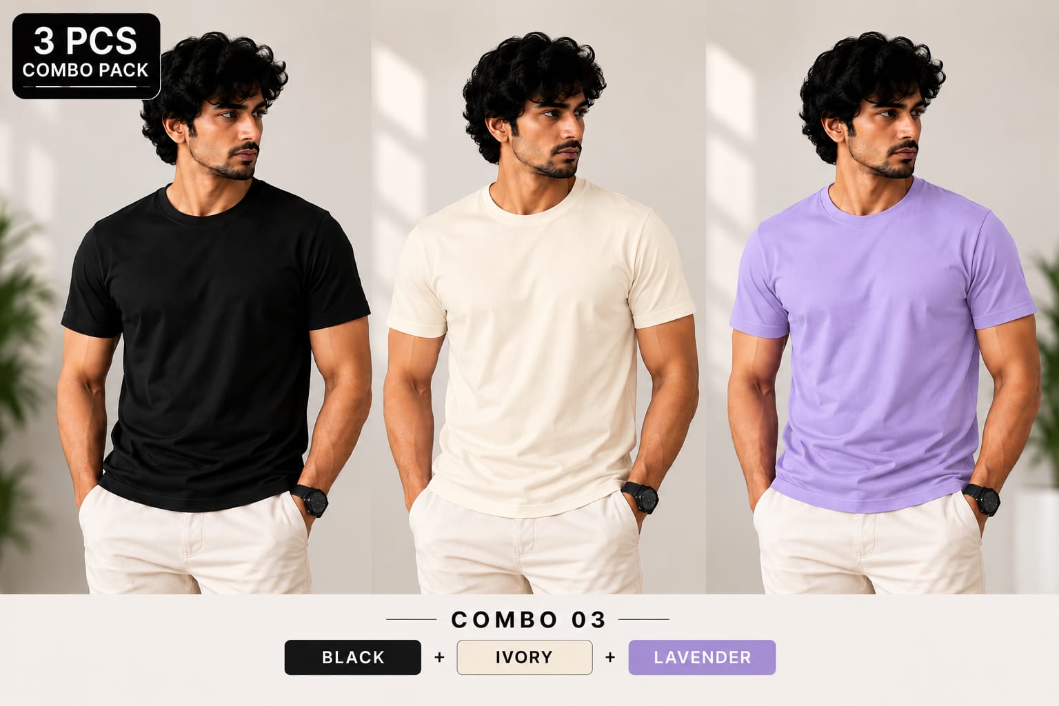 CTN TEE - 180gsm -  ( Pack of 3 ) Combo 03 view 1