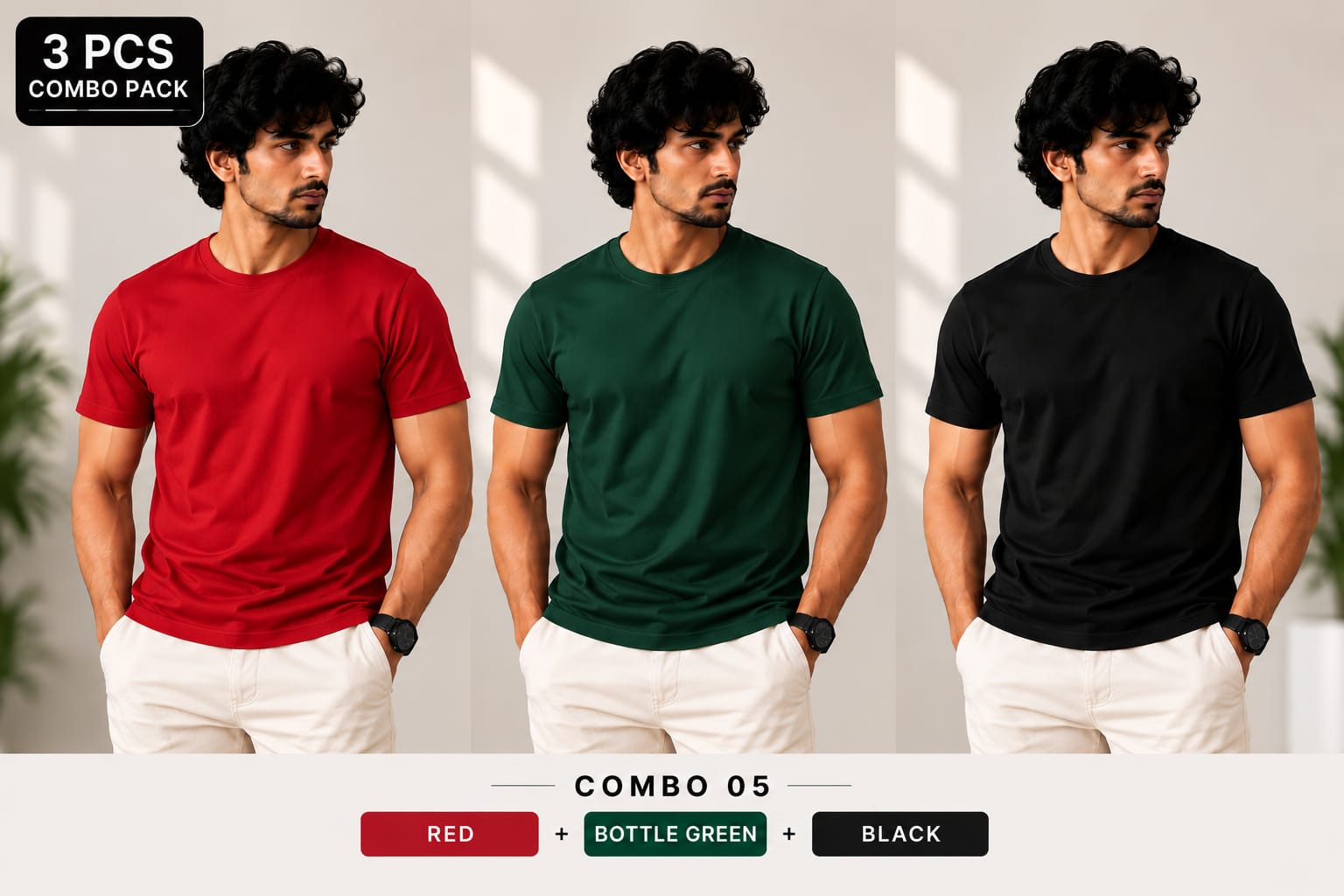 CTN TEE - 180gsm -  ( Pack of 3 ) Combo 05 view 1