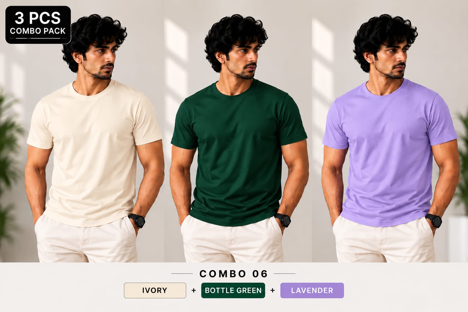 CTN TEE - 180gsm -  ( Pack of 3 ) Combo 06 view 1