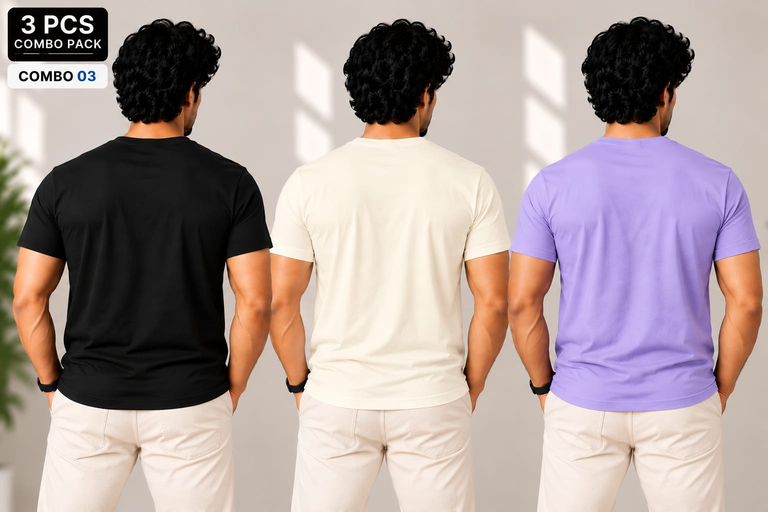 CTN TEE - 180gsm -  ( Pack of 3 ) Combo 03 view 2