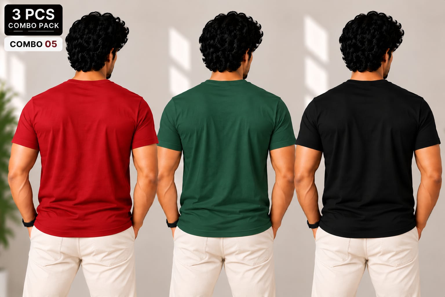 CTN TEE - 180gsm -  ( Pack of 3 ) Combo 05 view 2