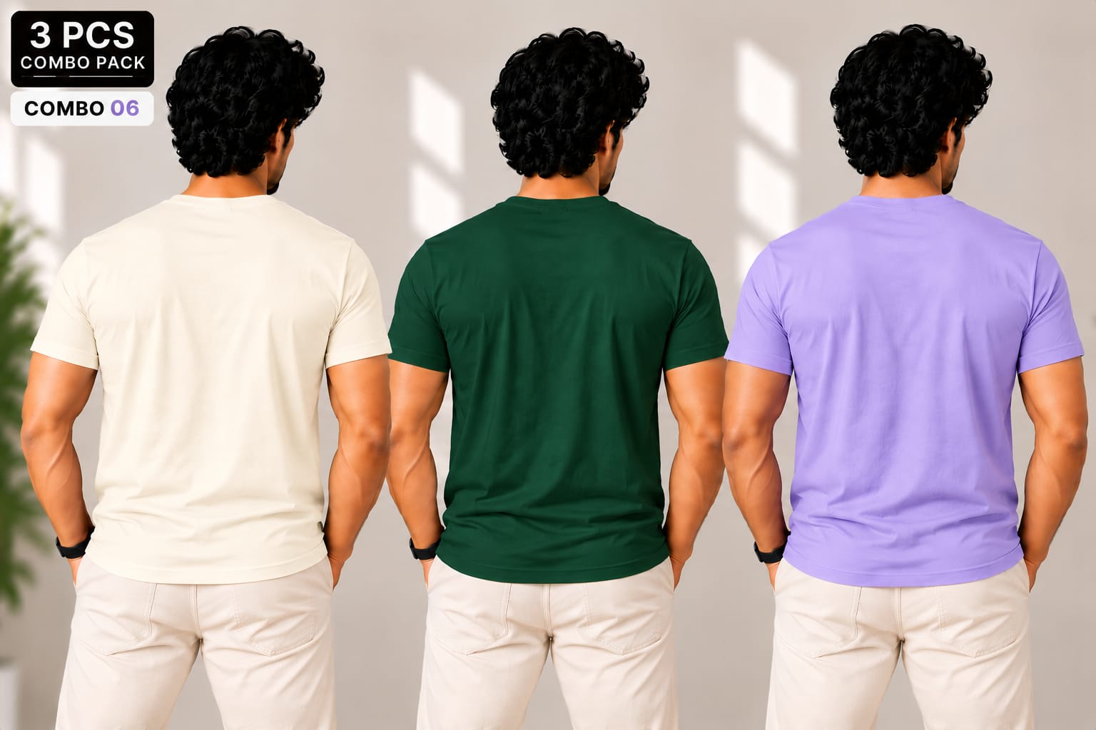 CTN TEE - 180gsm -  ( Pack of 3 ) Combo 06 view 2